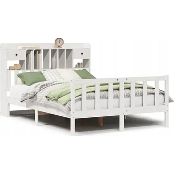 Ložnice Postel s knihovnou bez matrace bílá 160x200 cm masivní borovice