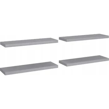 police Nástěnné police, 4 ks, šedé, 80 x 23,5 x 3,8 cm, M