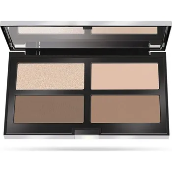 Rozjasňovač Konturovací a rozjasňující paletka Strobing Ready 4 Selfie PUPA Milano / Odstín: 002 Medium Skin - 17,5 g