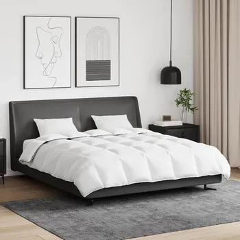 přikrývka Zimní přikrývka s polštářem 3 pcs Bílá Peří Bílá3376901