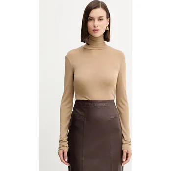 Pánské tričko Tričko s dlouhým rukávem s přídavkem vlny Weekend Max Mara TESEO 2525946052600 béžová 01A, vel. XL