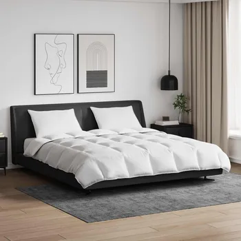 Povlečení Sada přikrývek s polštářem 3 pcs Bílá Peří Bílá3377078