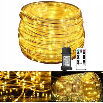 Vánoční dekorace DRÁTKOVÉ SVĚTELNÉ ŘETĚZY 100 LED TEPLÁ BÍLÁ NA BATERIE NA VÁNOČNÍ STROMEK