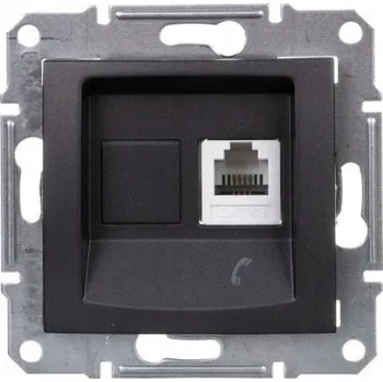 Elektrická zásuvka Telefonní zásuvka nástěnná Schneider Electric šedá