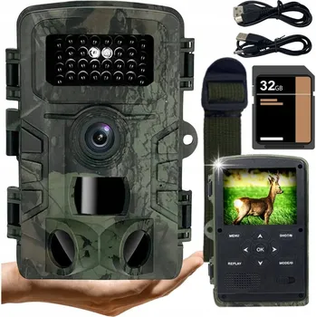 Bezpečnostní kamera LESNÍ KAMERA FOTOPAST IR 16 MP 1920 X 1080 40 DIOD NOČNÍ REŽIM MULTI-SHOT