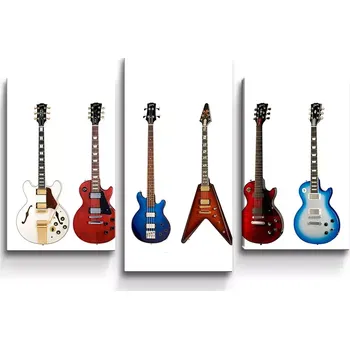 Obraz Sablio Obraz - 3-dílný Kytary 2 - 75x50 cm