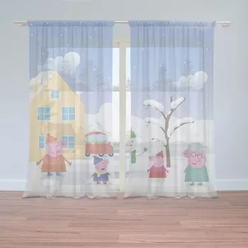 Záclona Sablio Záclony Prasátko Pepina Zima: 2ks 150x250cm