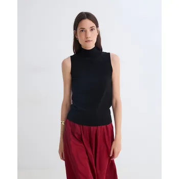 Top Yerse 43657 černý se stojáčkem bez rukávů Velikost: 38