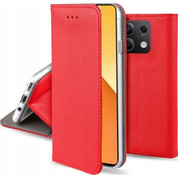 Pouzdro na mobilní telefon Flipové pouzdro GSMstyle pro Xiaomi REDMI NOTE 13 5G Peněženka S-Magnet červené