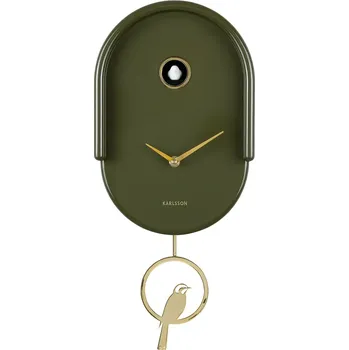 Nástěnné hodiny s kukačkou Karlsson Tweet 42 cm KA6069GR zelená 87X