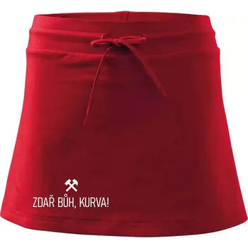Dámská sukně ZDAŘ BŮH, KURVA!﻿ - Sportovní sukně - two in one - XL ( Červená )