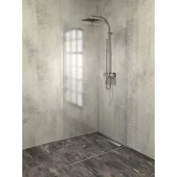 Polysan ARCHITEX sada pro uchycení skla, podlaha-stěna, max. š. 1200mm, leštěný hliník - AL2112