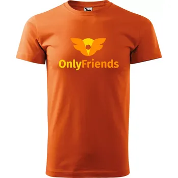 Sablio Tričko s potiskem Only Friends - oranžové L