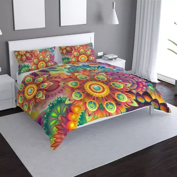 Obraz Sablio Povlečení Barevné obrazce - 140x220 / 90x70