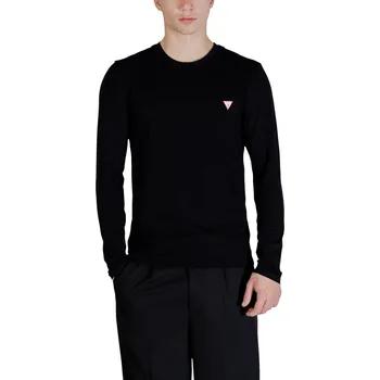 Pánská móda Černé triko Guess s dlouhým rukávem Guess černá 3498024