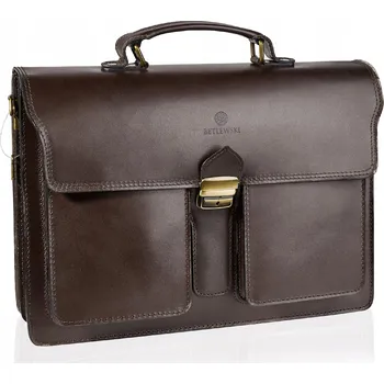 Pánská aktovka BETLEWSKI Kožená pánská aktovka velká taška A4 do práce i na univerzitu