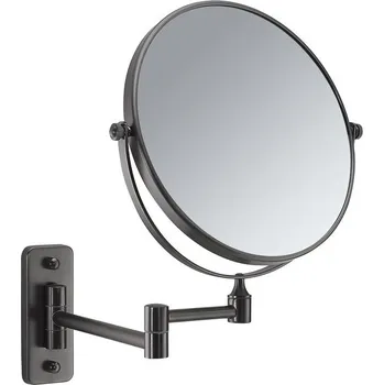 Zrcadlo Gedy GAIA kosmetické zrcátko závěsné, Ø 180mm, oboustranné, gun metal - CO202481