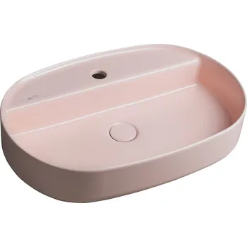 Umyvadlo Isvea INFINITY OVAL keramické umyvadlo na desku, 60x40cm, růžová Salmon - 10NF65060-2S