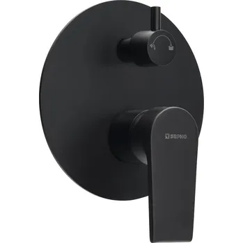 Vodovodní baterie Sapho KAI podomítková sprchová baterie, 2 výstupy, otočný přepínač, černá mat - KA43/15