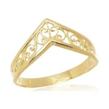 Prsten Dámský stříbrný zlacený prsten špička STRP0594F