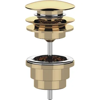 Sapho Umyvadlová výpust 5/4“, click-clack, velká zátka, 10-65mm, zlato - CV100217
