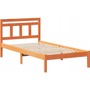 Postel Jednolůžková dřevěná postel VidaXL 90x200 cm, odstíny hnědé