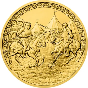 Zlatý pětidukát ČR 2026 - Karel IV. rytíř stand