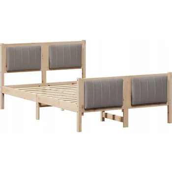 Postel Rám postele Hnědá a šedohnědá (taupe) 120 x 190 cm Masivní borovicové dřevo