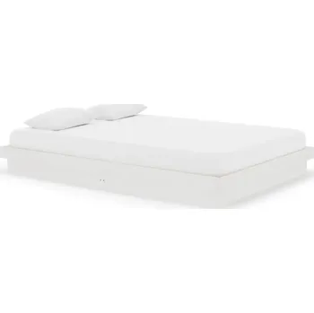 Postel Rám postele, bílý, masivní dřevo, 140 x 200 cm
