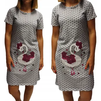 Dámská noční košile NOČNÍ KOŠILE , KRÁTKÝ RUKÁV, PLAMEŇÁK M