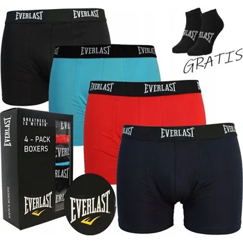 Boxerky EVERLAST Bavlněné pánské boxerky 4-BALENÍ slipy v KRABIČCE XL + PONOŽKY