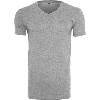 Pánská móda Build Your Brand Lehké tričko s výstřihem do V Barva: heather grey, Velikost: XXL G_BY006