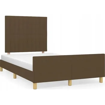 Postel Rám postele bez matrace, tmavě hnědá, 120x190 cm, látkový