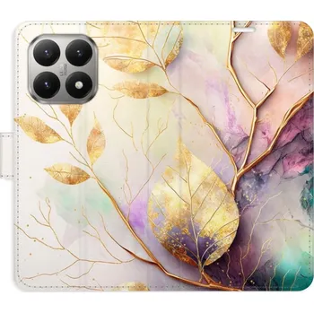 Pouzdro na mobilní telefon Flipové pouzdro iSaprio - Gold Leaves 02 - Xiaomi 15T
