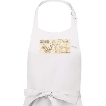 Kuchyňská zástěra Mapa Báňské dráhy z Moravské Ostravy do Doubravy - Pánská zástěra na vaření - Univerzální velikost ( Bílá )