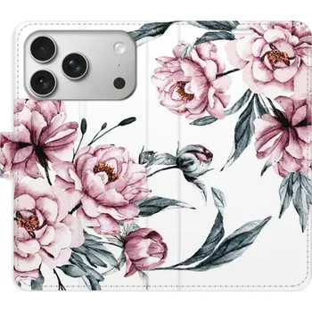 Pouzdro na mobilní telefon Flipové pouzdro iSaprio - Pink Flowers - iPhone 17 Pro