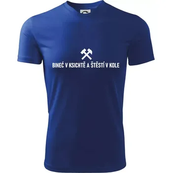 Chlapecké tričko BINEĆ V KSICHTĚ A ŠTĚSTÍ V KOLE﻿ - Dětské triko sportovní (dresovina) - 146 cm/10 let ( Královská modrá )