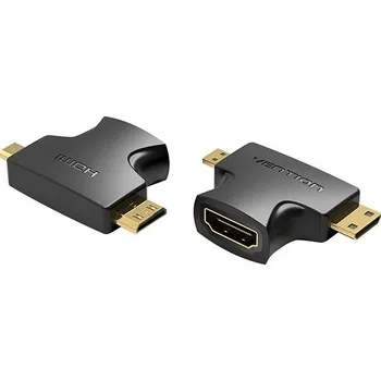 Datové redukce Vention 2 in 1 Mini HDMI (M) and Micro HDMI (M) to HDMI (F) Adapter Black