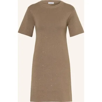 Dámské šaty Brunello Cucinelli Dámské Pletené Šaty S Flitry, velbloudí, 42