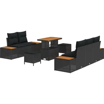 Sada zahradních pohovek 8 pcs Černá polyratan IM_3362859