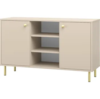 Dětská skříň Dvoudveřová komoda Venus, kašmír, zlaté kovové nohy