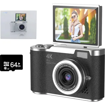 Digitální kompakt Digitální fotoaparát 48MP 4K s autofokusem, 8x zoom, 2.4" IPS displej + 64GB karta