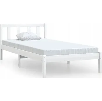 Postel Rám postele bílý masivní borovice 75 x 190 cm malé jednolůžko Bílá 810043
