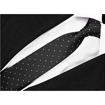 Kravata ÚZKÁ pánská kravata 6 cm, černá s puntíky - slim (rw52)