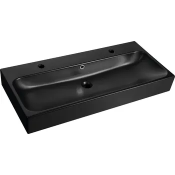Umyvadlo Sapho TORIDI keramické dvojumyvadlo 101x46,5cm, černá mat - TU0222B