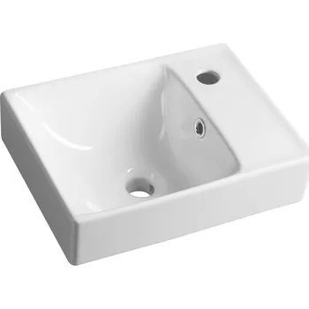 Sapho NUALI keramické umývátko 40x30cm, baterie vpravo, bílá - TU0128