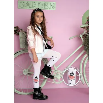 Dětské punčocháče Knittex bílé z polyamidu, velikost 104