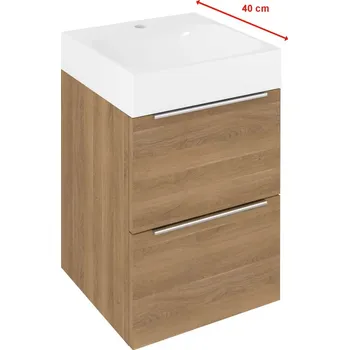 Umyvadlo Sapho EMONA umyvadlová skříňka 39,4x55x39cm, dub cuneo - EM040-2525