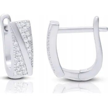 Náušnice Stříbrné Náušnice 925 s anglickou Zirkony pro ženy