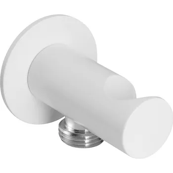 Sprchový držák Sapho Držák sprchy kulatý, pevný, s vyústěním, bílá mat - SG203BI